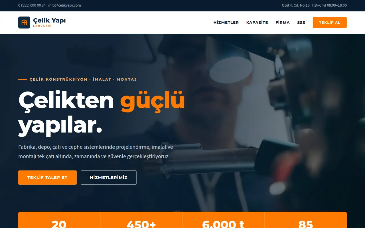 Çelik Konstrüksiyon Web Sitesi — Çelik Yapı Endüstri